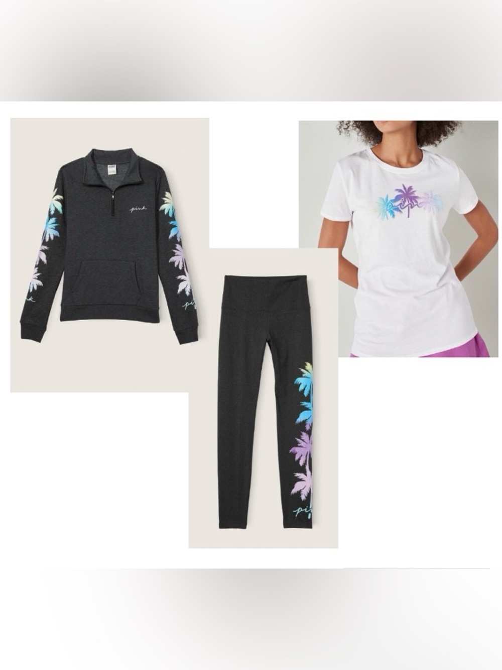 PINK VS Palm Tree Shine size L